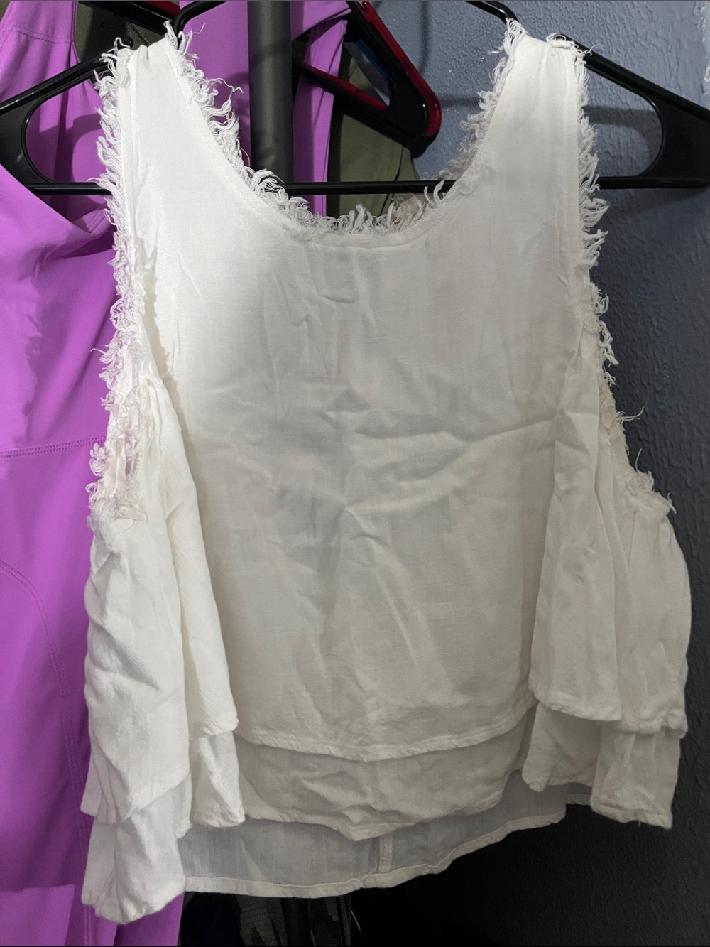 Altar'd State Cream Layered Fringe Tank Camisole